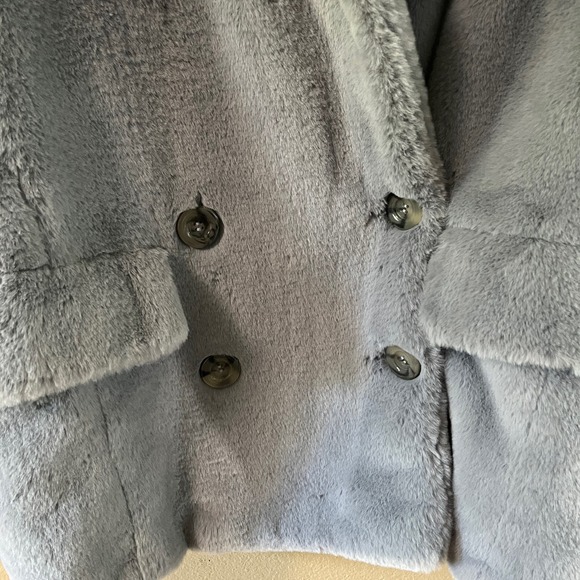 Free People Kate Faux-Fur Double Breasted Jacket in blue - Picture 10 of 12